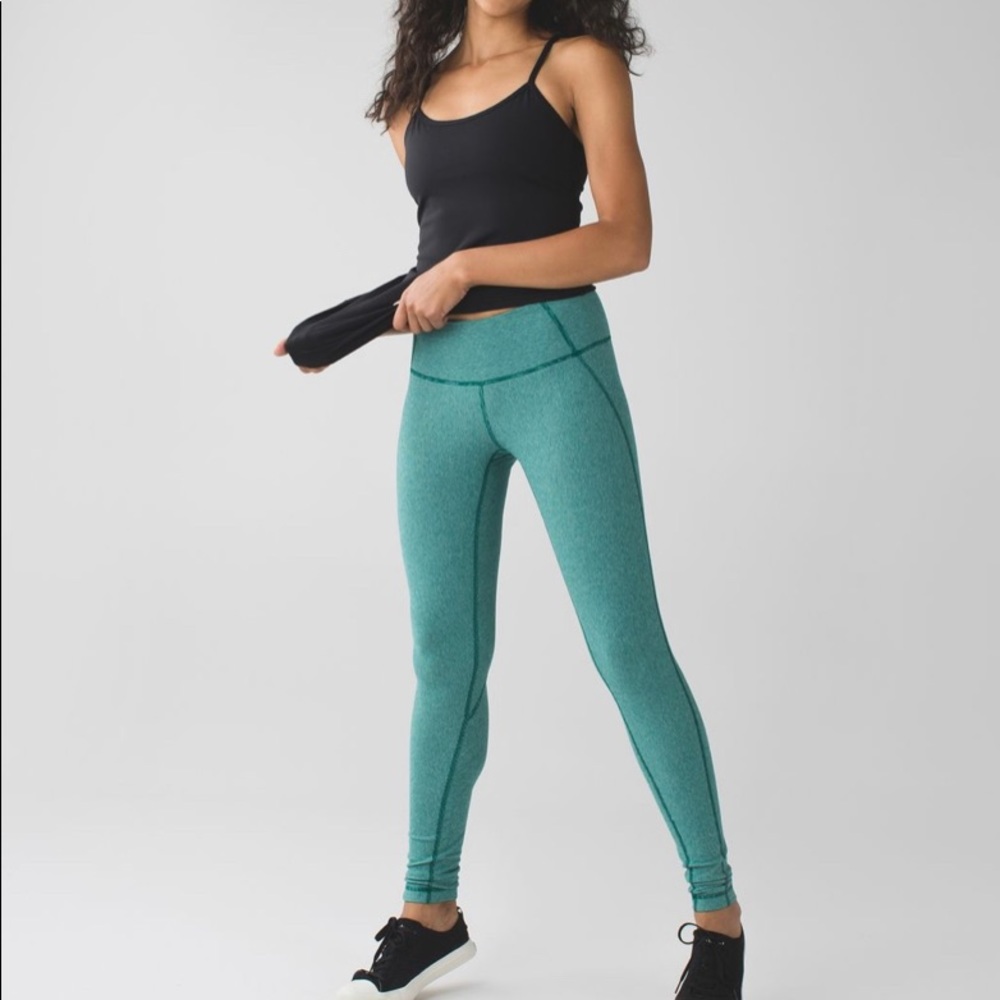 Lululemon Wee Stripe Wunder Green Teal Leggings 4